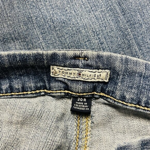 Tommy Hilfiger Flare Studded Medium Faded Stretch Jeans Plus Size 20R - Picture 4 of 4